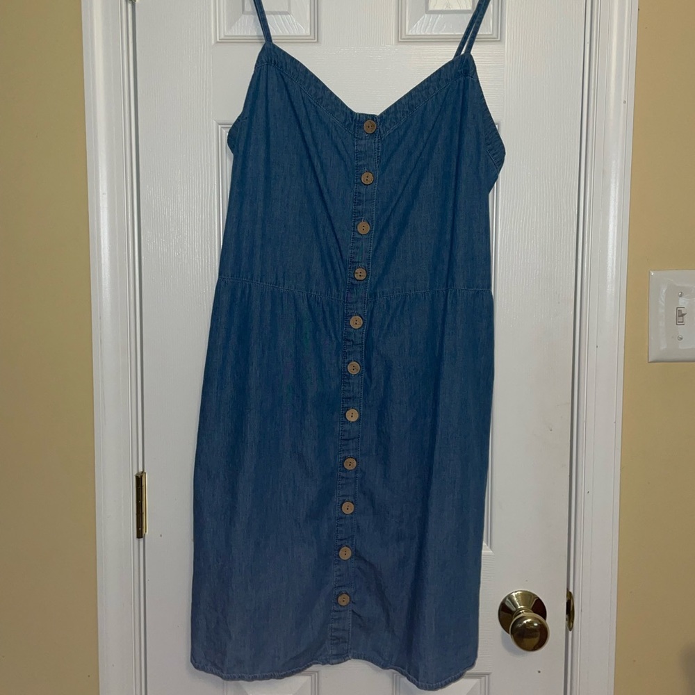 Maurices | Blue Jean Button Down Dress | Size: XL | Wooden Buttons